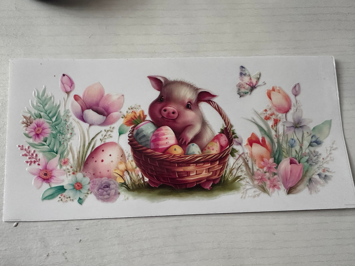 Pig in an Easter Basket Cup Wrap