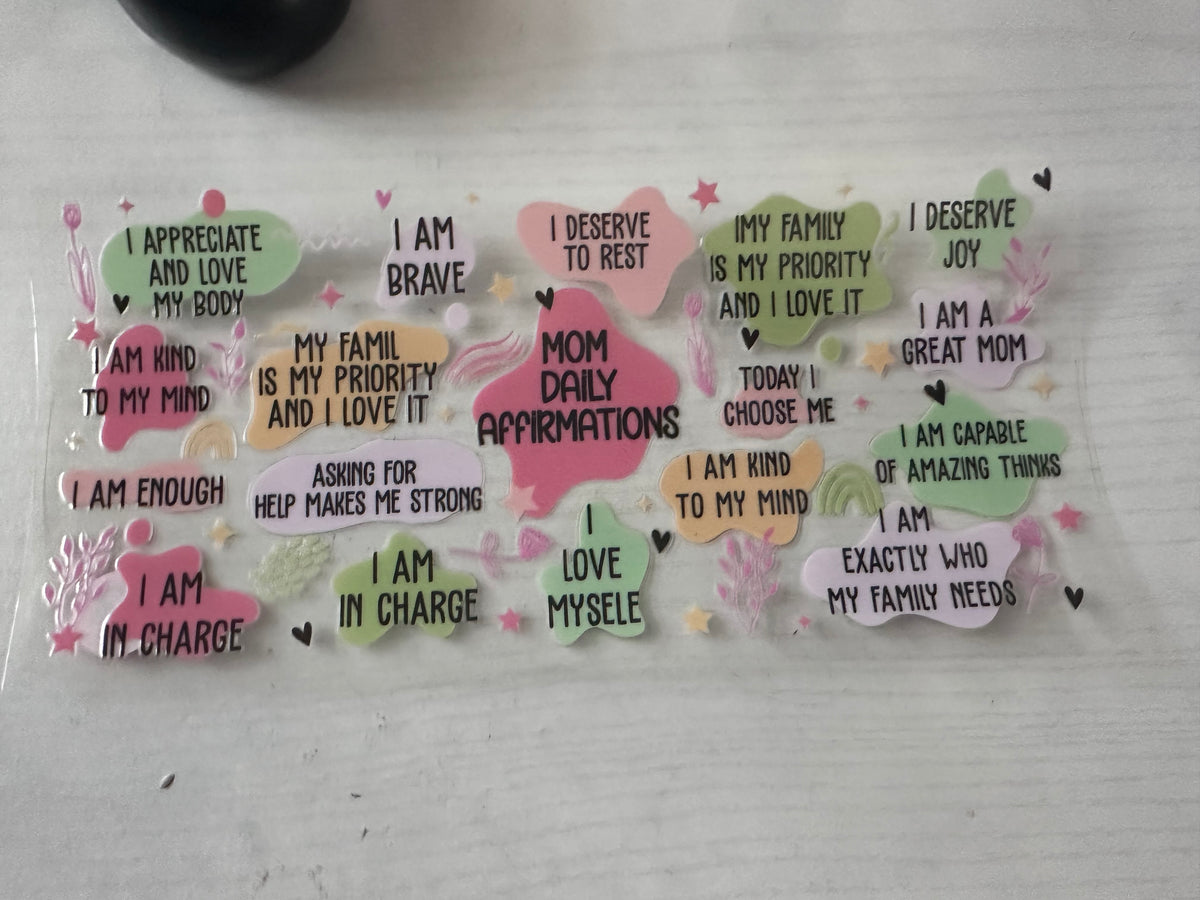 Mom Daily Affirmations cup wrap