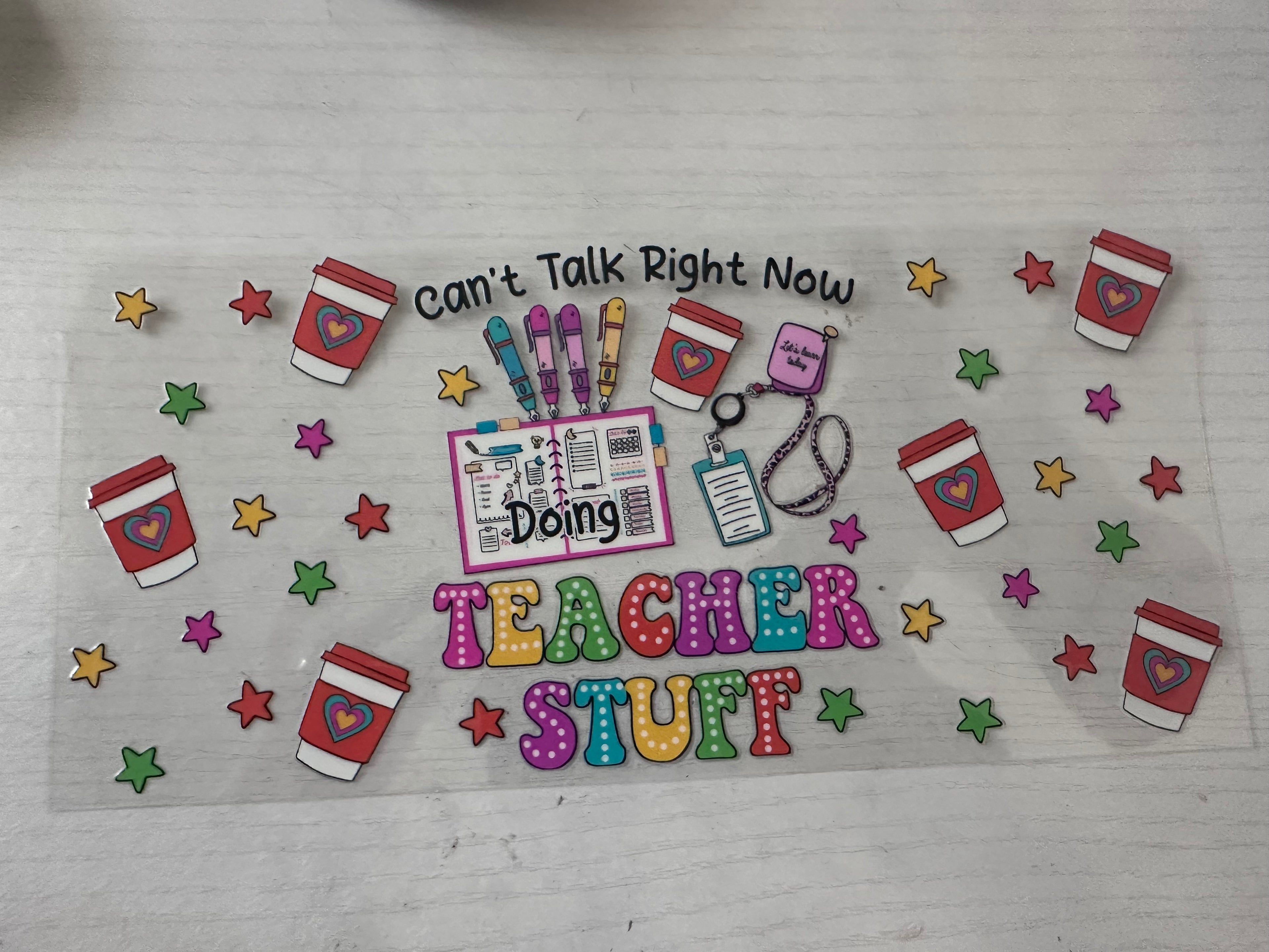 Teacher stuff cup wrap