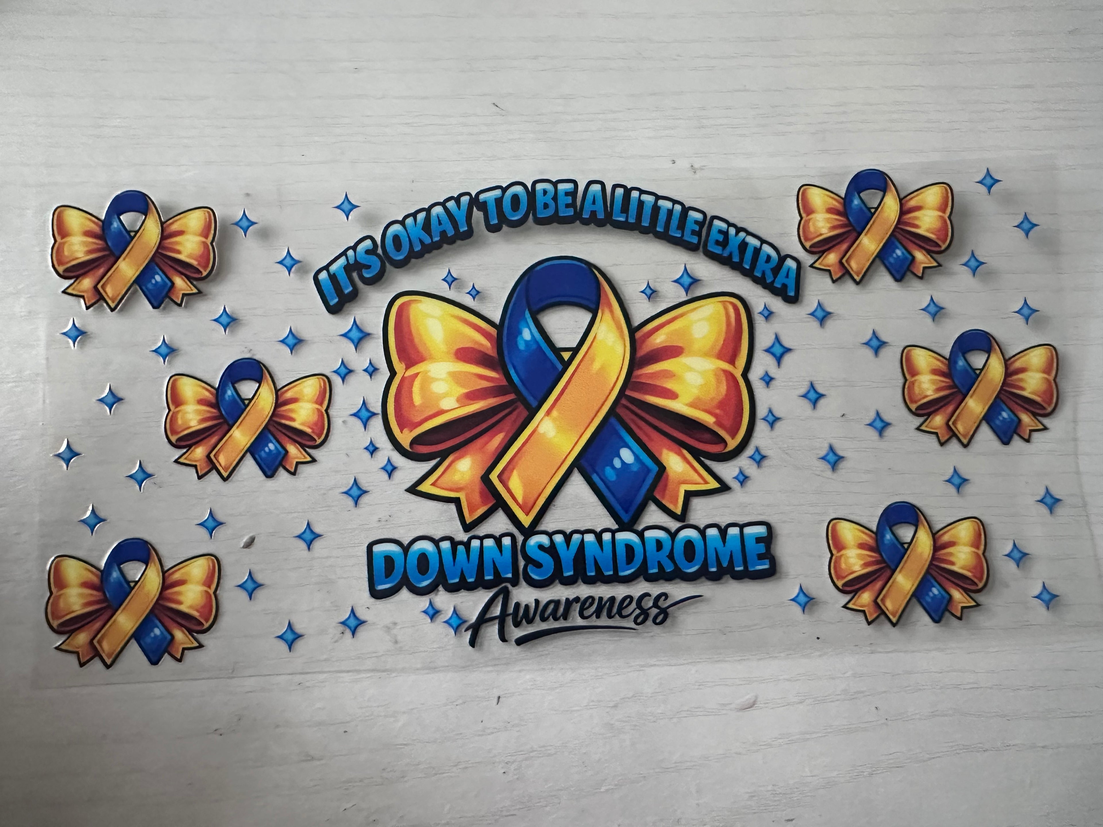 Down syndrome awareness 3 cup wrap