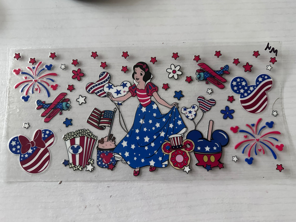 Snow White red white and blue cup wrap