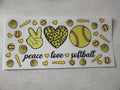 Peace Love Softball cup wrap