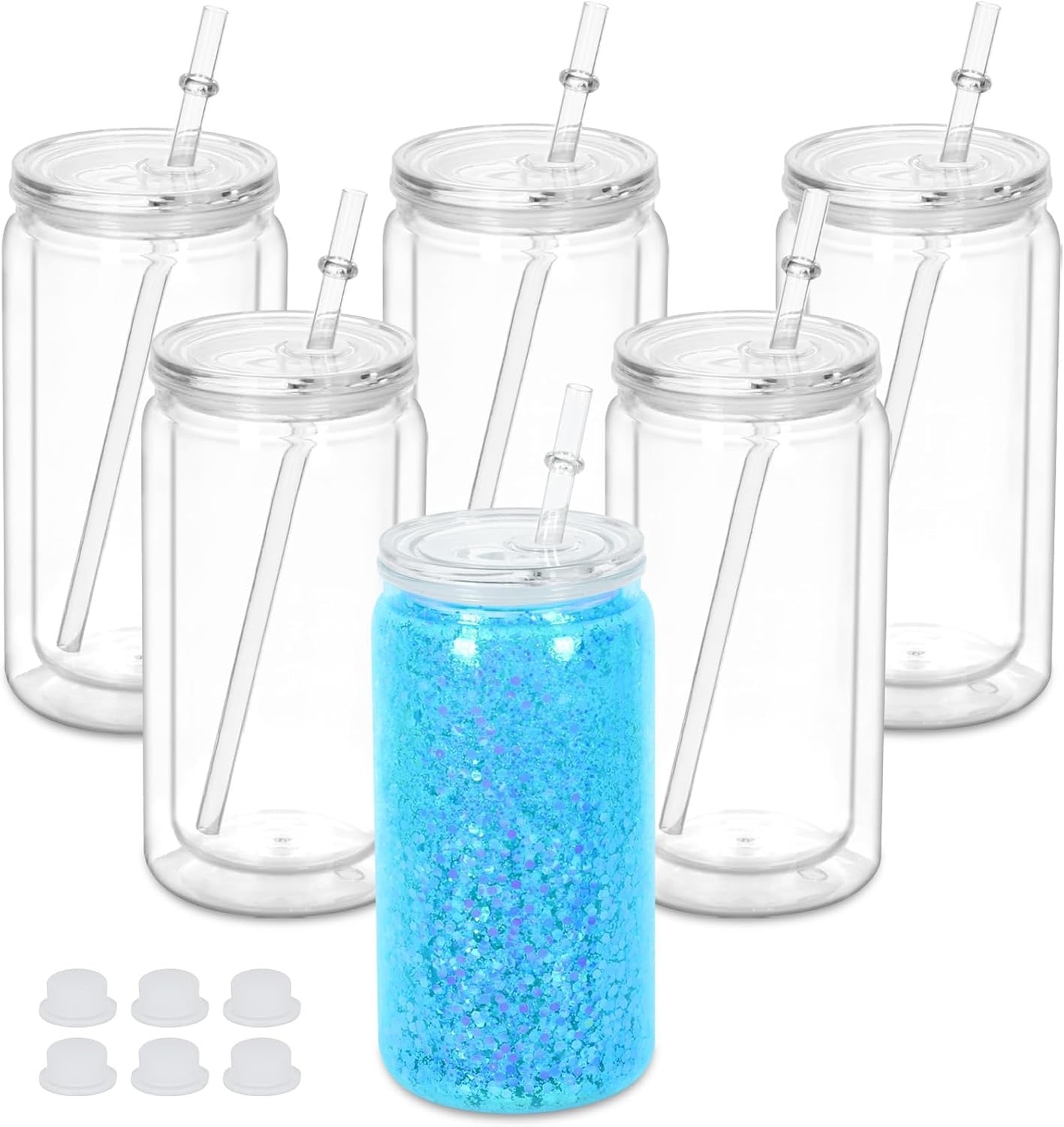 16 oz Plastic Snow Globe Tumbler