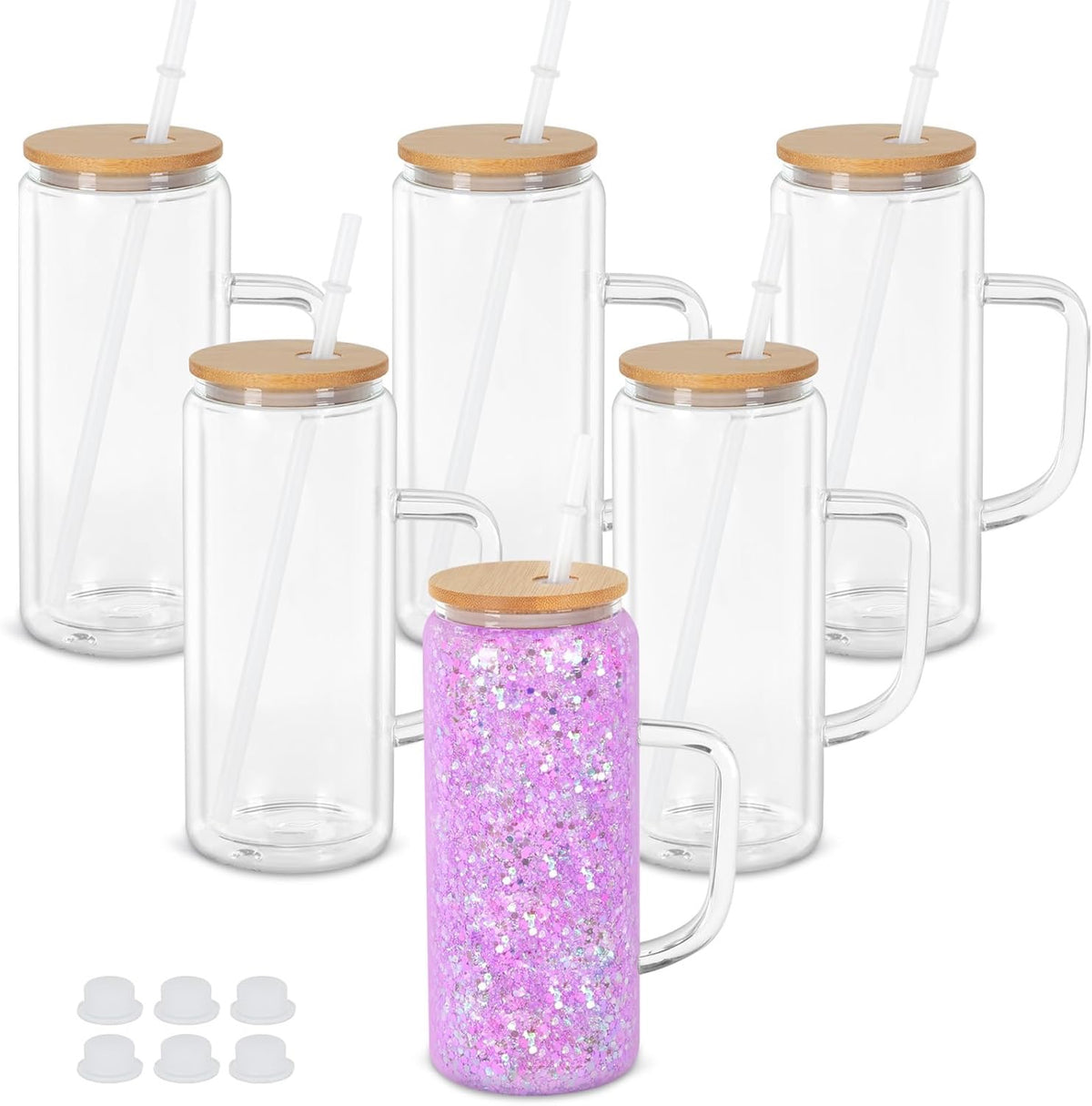 20 oz Plastic Snow Globe Tumbler with Handle