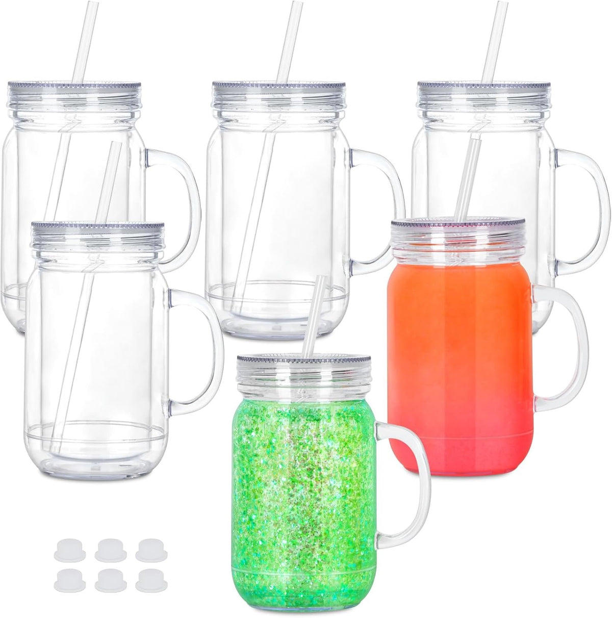 20 oz Mason Snow Globe Cup with Handle